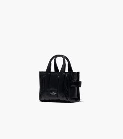 Marc Jacobs The Shiny Crinkle Leather Mini Tote BLACK -Fashion Store MJI H064L03FA22 001 F8F8F8 1 1 ALT3