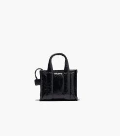 Marc Jacobs The Shiny Crinkle Leather Mini Tote BLACK -Fashion Store MJI H064L03FA22 001 F8F8F8 1 1 ALT4