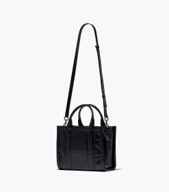 Marc Jacobs The Shiny Crinkle Leather Small Tote BLACK -Fashion Store MJI H065L01PF22 001 F8F8F8 1 1 ALT2