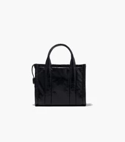 Marc Jacobs The Shiny Crinkle Leather Small Tote BLACK -Fashion Store MJI H065L01PF22 001 F8F8F8 1 1 ALT4