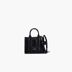 Marc Jacobs The Croc-Embossed Mini Tote Bag BLACK