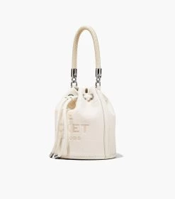 Marc Jacobs The Leather Bucket Bag COTTON/SILVER -Fashion Store MJI H652L01PF22 140 F8F8F8 1 1 ALT3