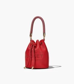 Marc Jacobs The Leather Bucket Bag TRUE RED -Fashion Store MJI H652L01PF22 617 F8F8F8 1 1 ALT4