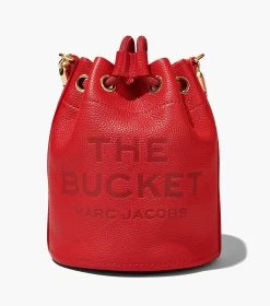 Marc Jacobs The Leather Bucket Bag TRUE RED -Fashion Store MJI H652L01PF22 617 F8F8F8 1 1 ALT5
