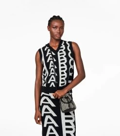 Marc Jacobs The Monogram Leather Mini Bucket Bag BLACK/WHITE -Fashion Store MJI H653L03FA22 005 F8F8F8 1 1 ALT1