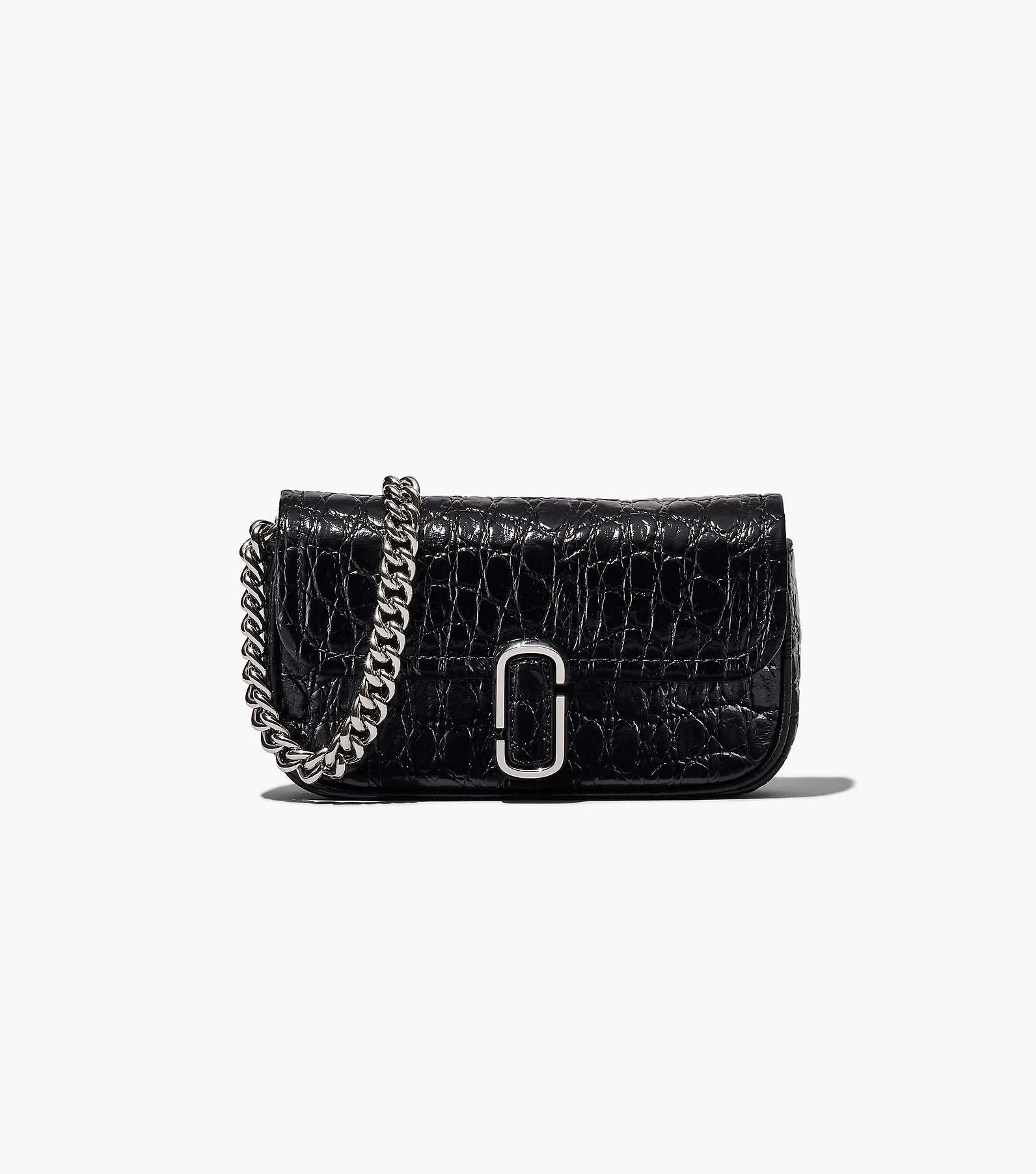 Marc Jacobs The Croc-Embossed J Marc Mini Bag BLACK 4 Marc Jacobs The Croc-Embossed J Marc Mini Bag BLACK - Image 2