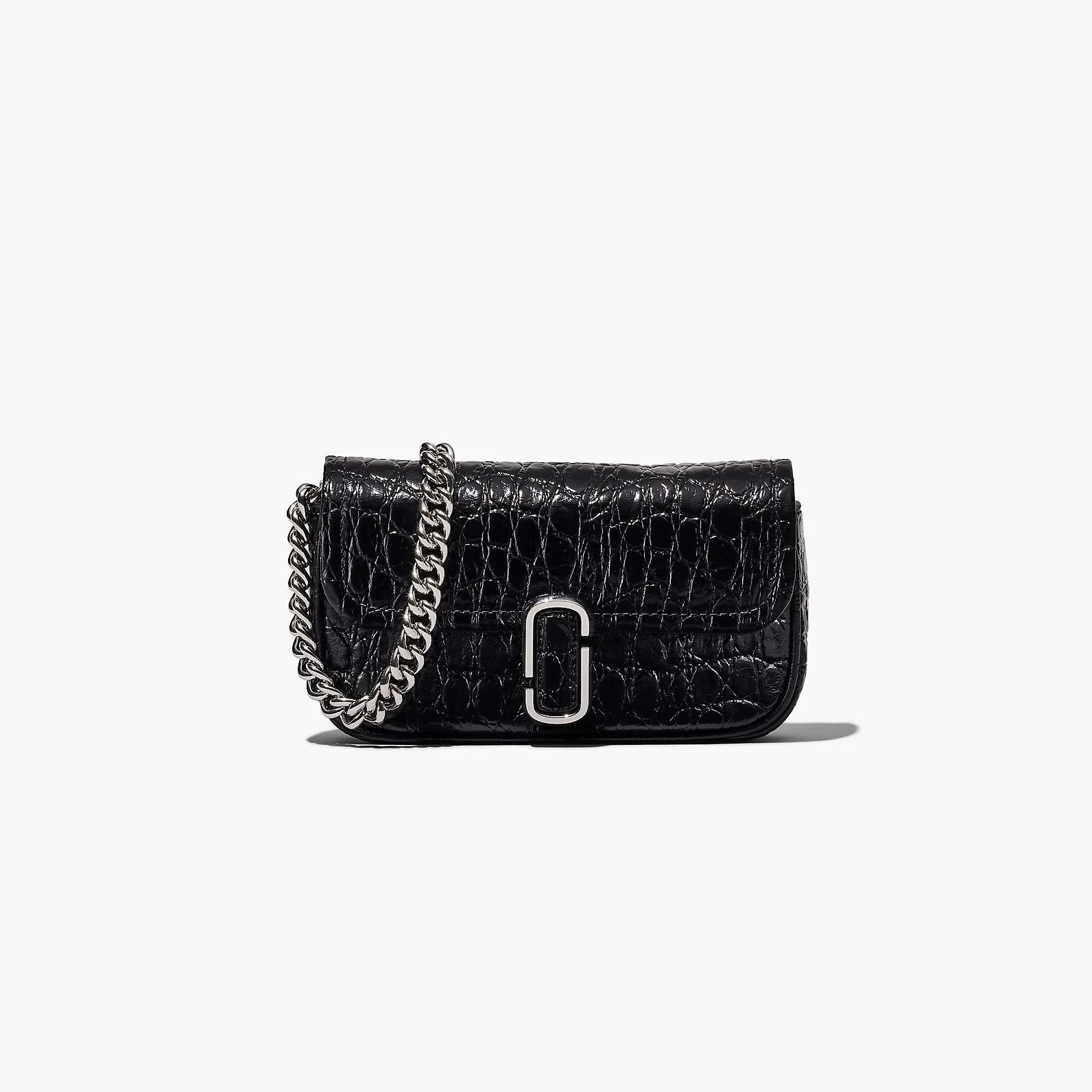 Marc Jacobs The Croc-Embossed J Marc Mini Bag BLACK 3 Marc Jacobs The Croc-Embossed J Marc Mini Bag BLACK