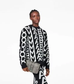 Marc Jacobs The Monogram Leather J Marc Shoulder Bag BLACK/WHITE -Fashion Store MJI H955L03FA22 005 F8F8F8 1 1 ALT5