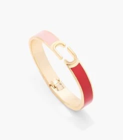 Marc Jacobs The J Marc Hinge Bangle TRUE RED MULTI/GOLD -Fashion Store MJI J103MT8PF22 949 F8F8F8 1 1 ALT2