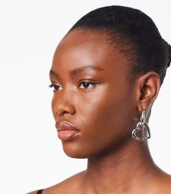 Marc Jacobs The Charmed Double Heart Hoops CRYSTAL/SILVER -Fashion Store MJI J202MT4RE22 980 F8F8F8 1 1 ALT1