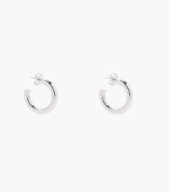 Marc Jacobs The Charmed Double Heart Hoops CRYSTAL/SILVER -Fashion Store MJI J202MT4RE22 980 F8F8F8 1 1 ALT2