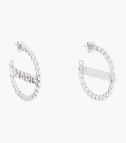 Marc Jacobs The Charmed Chain Hoops CRYSTAL/SILVER -Fashion Store MJI J207MT4RE22 980 F8F8F8 1 1 ALT2