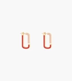 Marc Jacobs The J Marc Colorblock Flat Hoops TRUE RED MULTI/GOLD -Fashion Store MJI J208MT2RE22 949 F8F8F8 1 1 MAIN 1
