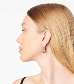 Marc Jacobs The J Marc Colorblock Flat Hoops BLACK MULTI/GOLD -Fashion Store MJI J208MT2RE22 988 F8F8F8 1 1 ALT1