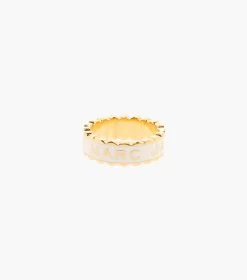 Marc Jacobs The Scallop Medallion Ring CREAM/GOLD -Fashion Store MJI J402MT3RE21 108 F8F8F8 1 1 ALT2