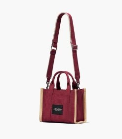 Marc Jacobs The Jacquard Small Tote Bag MERLOT -Fashion Store MJI M0017025 610 F8F8F8 1 1 ALT2
