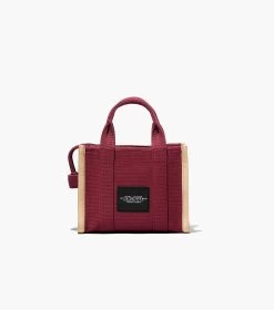 Marc Jacobs The Jacquard Small Tote Bag MERLOT -Fashion Store MJI M0017025 610 F8F8F8 1 1 ALT5