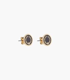 Marc Jacobs The Medallion Studs BLACK/GOLD -Fashion Store MJI M0017169 001 F8F8F8 1 1 MAIN 3