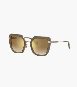 Marc Jacobs Icon Oversized Butterfly Sunglasses MUD/GOLD -Fashion Store MJI M8000829 207 F8F8F8 1 1 MAIN 1