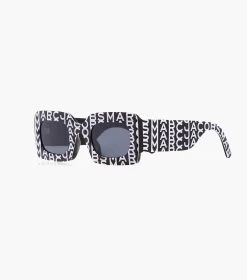 Marc Jacobs The Monogram Rectangular Sunglasses BLACK/WHITE 6 Marc Jacobs The Monogram Rectangular Sunglasses BLACK/WHITE -Fashion Store MJI M8000831 005 F8F8F8 1 1 MAIN 1