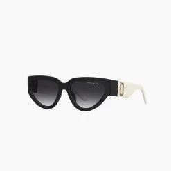 Marc Jacobs J Marc Cat Eye Sunglasses BLACK/WHITE -Fashion Store MJI M8000837 005 F8F8F8 1 1 MAIN 1