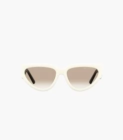 Marc Jacobs J Marc Cat Eye Sunglasses WHITE/BLACK -Fashion Store MJI M8000837 116 F8F8F8 1 1 ALT4