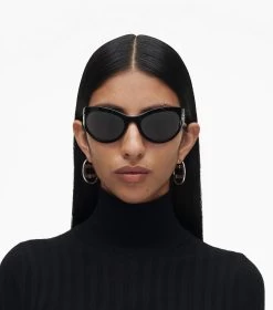 Marc Jacobs The Icon Wrapped Sunglasses BLACK 12 Marc Jacobs The Icon Wrapped Sunglasses BLACK -Fashion Store MJI M8000842 001 F8F8F8 1 1 ALT1