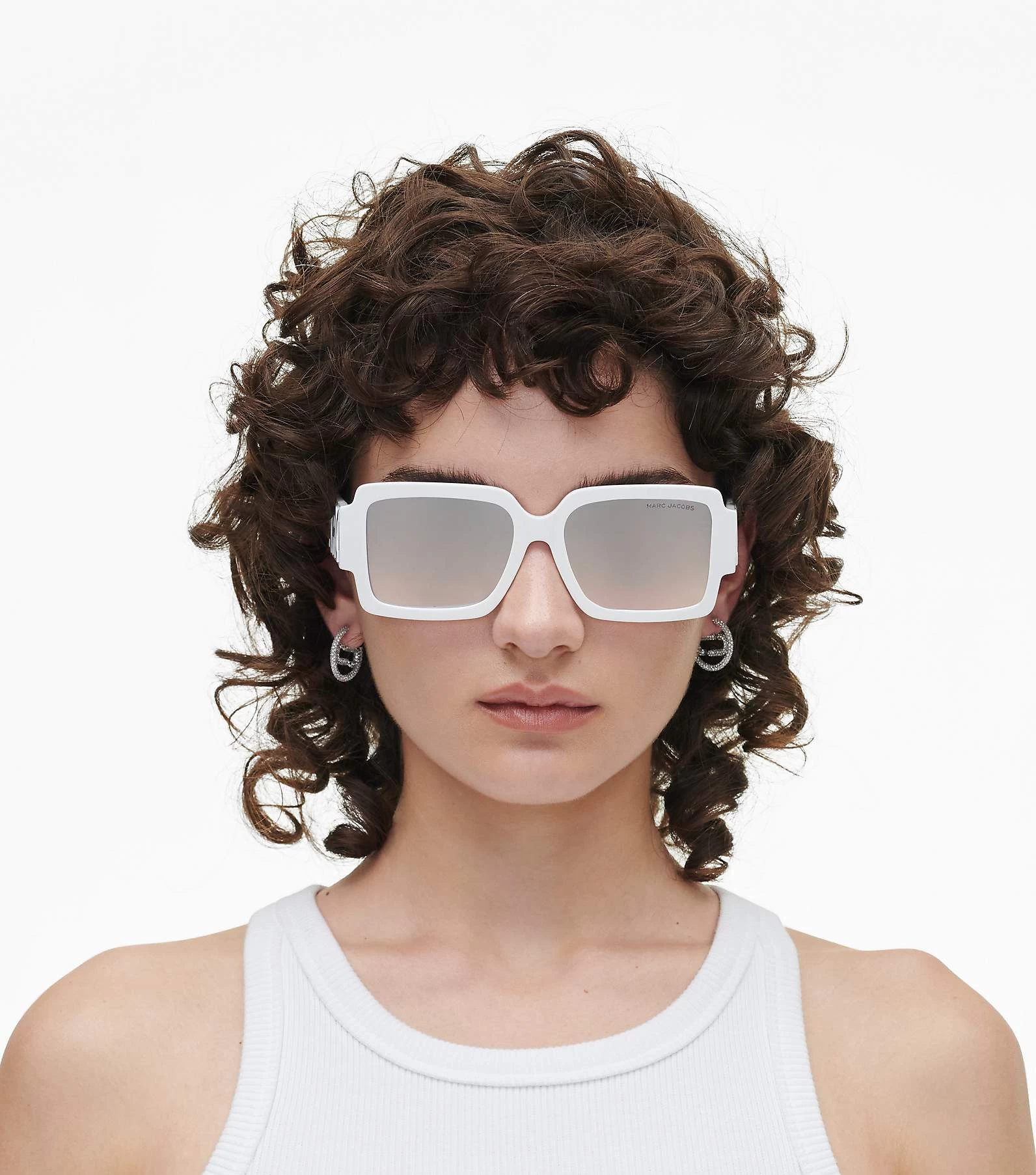 Marc Jacobs The Square Mirrored Sunglasses WHITE/GREY 5 Marc Jacobs The Square Mirrored Sunglasses WHITE/GREY - Image 3