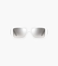 Marc Jacobs The Square Mirrored Sunglasses WHITE/GREY 12 Marc Jacobs The Square Mirrored Sunglasses WHITE/GREY -Fashion Store MJI M8000850 057 F8F8F8 1 1 ALT3