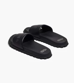 Marc Jacobs The Leather Slide BLACK -Fashion Store MJI M9002407 001 F8F8F8 1 1 ALT2