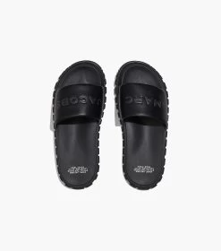 Marc Jacobs The Leather Slide BLACK -Fashion Store MJI M9002407 001 F8F8F8 1 1 ALT4