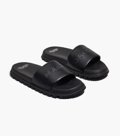 Marc Jacobs The Leather Slide BLACK -Fashion Store MJI M9002407 001 F8F8F8 1 1 MAIN 2