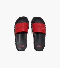 Marc Jacobs The Leather Slide RED -Fashion Store MJI M9002407 600 F8F8F8 1 1 ALT4