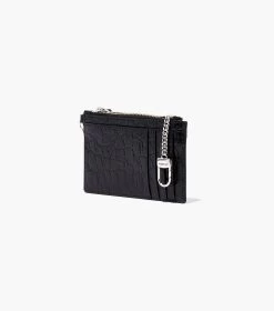 Marc Jacobs The Slim 84 Croc-Embossed Top Zip Wristlet BLACK -Fashion Store MJI S105L01RE22 001 F8F8F8 1 1 ALT1