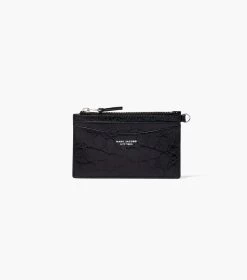 Marc Jacobs The Slim 84 Croc-Embossed Top Zip Wristlet BLACK -Fashion Store MJI S105L01RE22 001 F8F8F8 1 1 ALT3