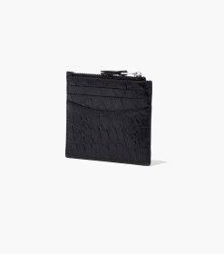 Marc Jacobs The Slim 84 Croc-Embossed Zip Card Case BLACK -Fashion Store MJI S107L01RE22 001 F8F8F8 1 1 ALT1