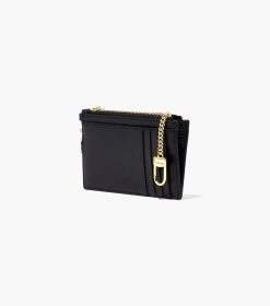 Marc Jacobs The Leather Top Zip Wristlet BLACK -Fashion Store MJI S125L01RE22 001 F8F8F8 1 1 ALT1