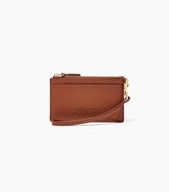 Marc Jacobs The Leather Top Zip Wristlet ARGAN OIL -Fashion Store MJI S125L01RE22 212 F8F8F8 1 1 MAIN 3