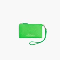 Marc Jacobs The Leather Top Zip Wristlet ARGAN OIL