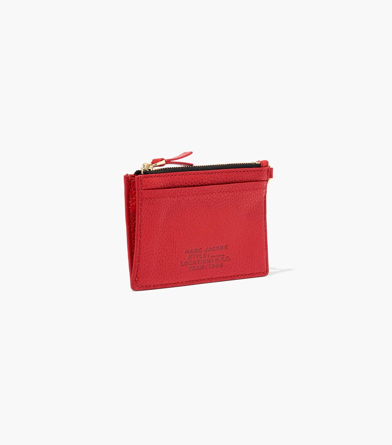 Marc Jacobs The Leather Top Zip Wristlet TRUE RED 11 Marc Jacobs The Leather Top Zip Wristlet TRUE RED - Image 9