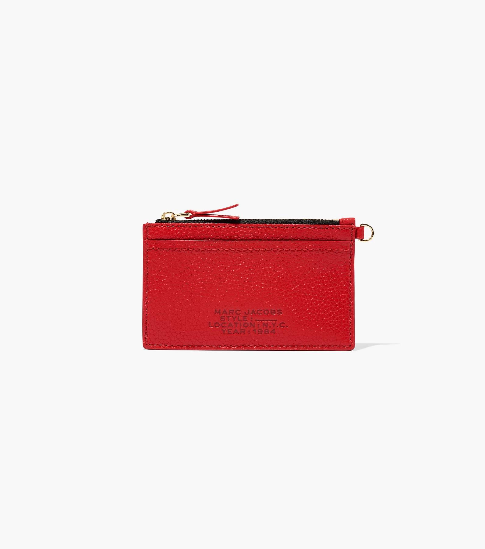 Marc Jacobs The Leather Top Zip Wristlet TRUE RED 12 Marc Jacobs The Leather Top Zip Wristlet TRUE RED - Image 10