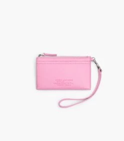 Marc Jacobs The Leather Top Zip Wristlet FLURO CANDY PINK -Fashion Store MJI S125L01RE22 691 F8F8F8 1 1 MAIN 1