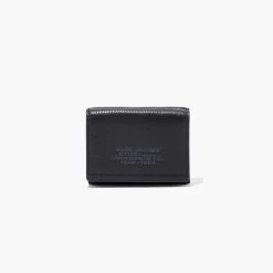 Marc Jacobs The Leather Medium Trifold Wallet BLACK