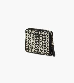 Marc Jacobs The Monogram Leather Zip Around Wallet BLACK/WHITE -Fashion Store MJI S150L03FA22 005 F8F8F8 1 1 ALT1