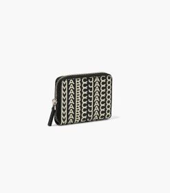 Marc Jacobs The Monogram Leather Zip Around Wallet BLACK/WHITE -Fashion Store MJI S150L03FA22 005 F8F8F8 1 1 ALT2