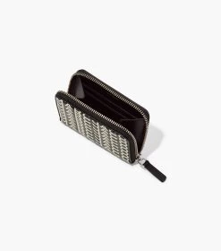 Marc Jacobs The Monogram Leather Zip Around Wallet BLACK/WHITE -Fashion Store MJI S150L03FA22 005 F8F8F8 1 1 ALT3