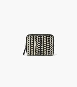 Marc Jacobs The Monogram Leather Zip Around Wallet BLACK/WHITE -Fashion Store MJI S150L03FA22 005 F8F8F8 1 1 MAIN 1