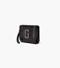 Marc Jacobs The Croc-Embossed Mini Compact Wallet BLACK -Fashion Store MJI S153L01SP22 001 F8F8F8 1 1 ALT2