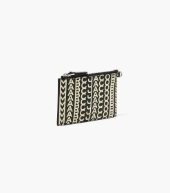 Marc Jacobs The Monogram Leather Top Zip Wristlet BLACK/WHITE -Fashion Store MJI S153L03FA22 005 F8F8F8 1 1 ALT2