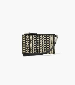 Marc Jacobs The Monogram Leather Top Zip Wristlet BLACK/WHITE -Fashion Store MJI S153L03FA22 005 F8F8F8 1 1 MAIN 1